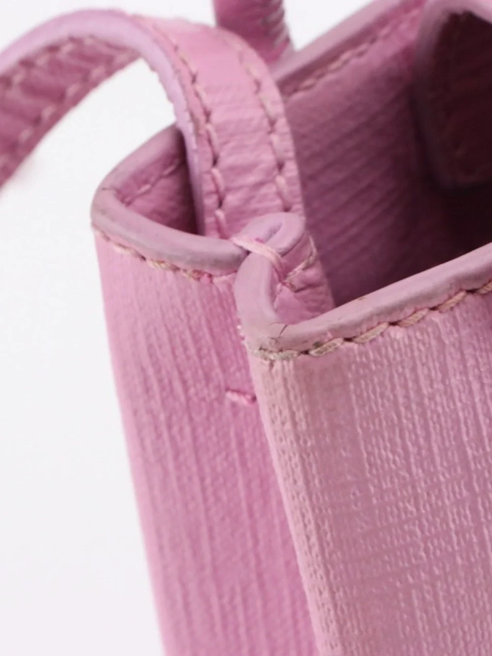Balenciaga Two-Way Pink Leather Squared Shopping Phone Holder Crossbody Bag